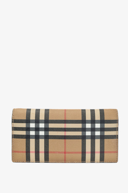 Burberry Cavendish "Black" Vintage Check Leather Continental Wallet