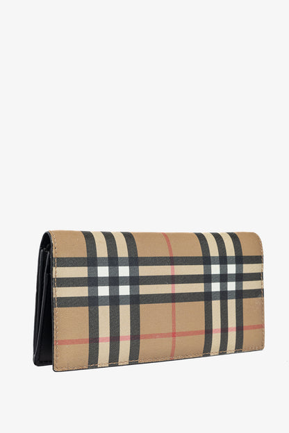 Burberry Cavendish "Black" Vintage Check Leather Continental Wallet