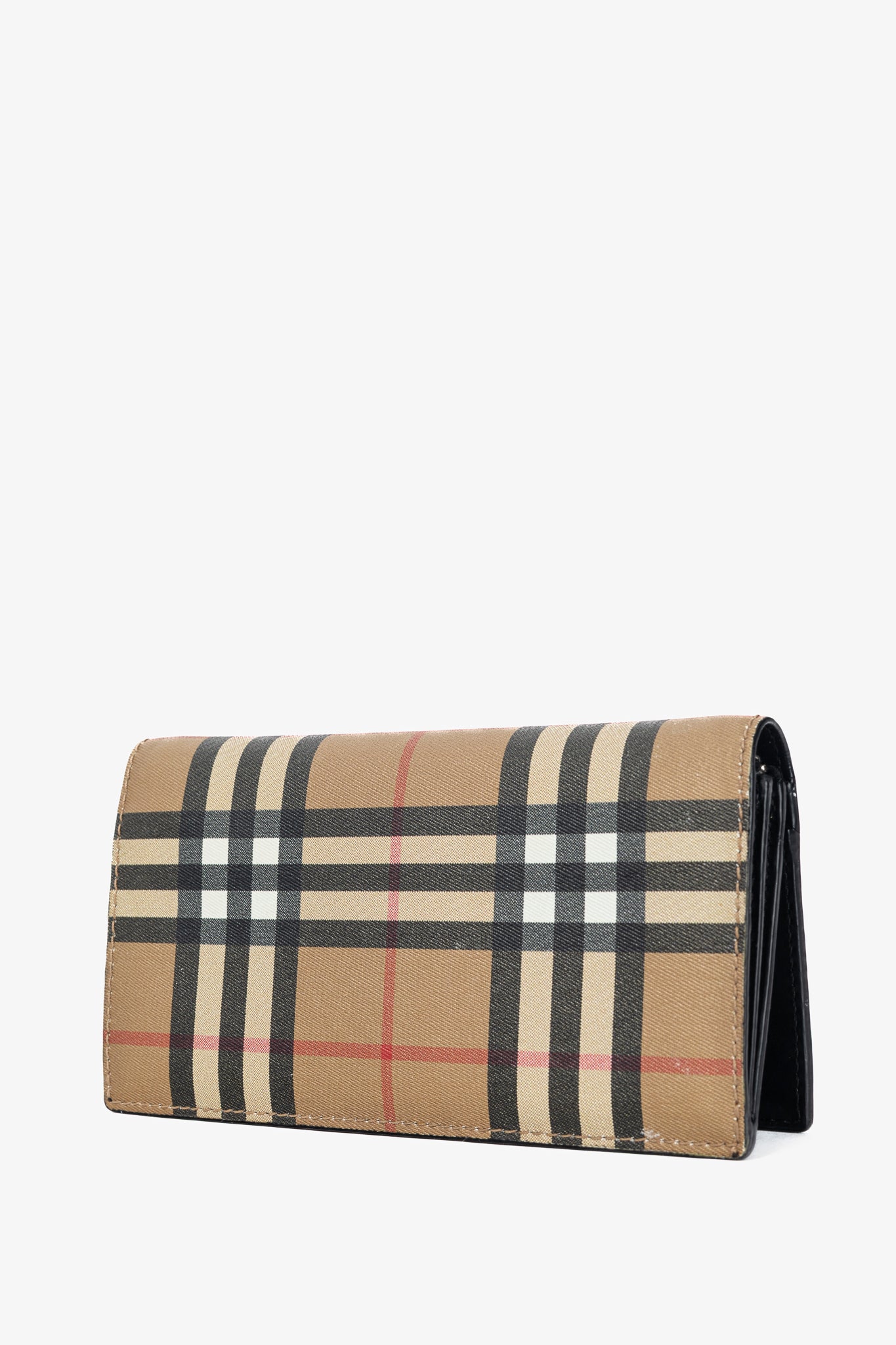 Burberry Cavendish "Black" Vintage Check Leather Continental Wallet