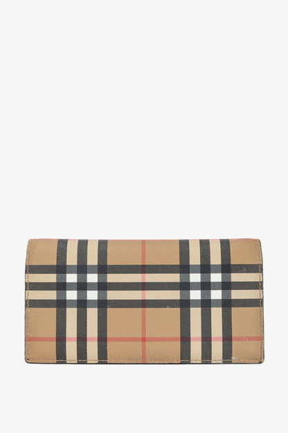 Burberry Cavendish "Black" Vintage Check Leather Continental Wallet