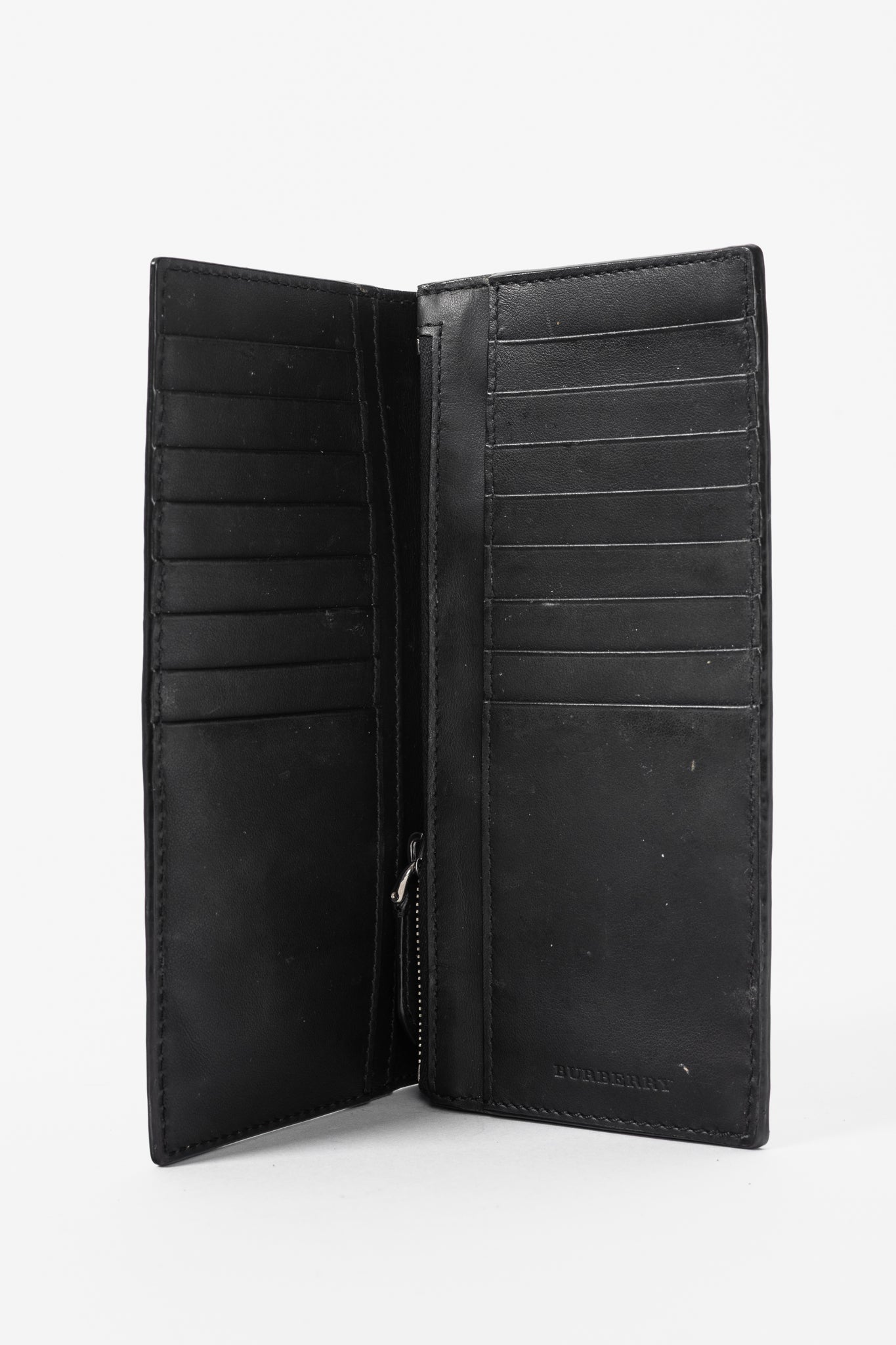 Burberry Cavendish "Black" Vintage Check Leather Continental Wallet