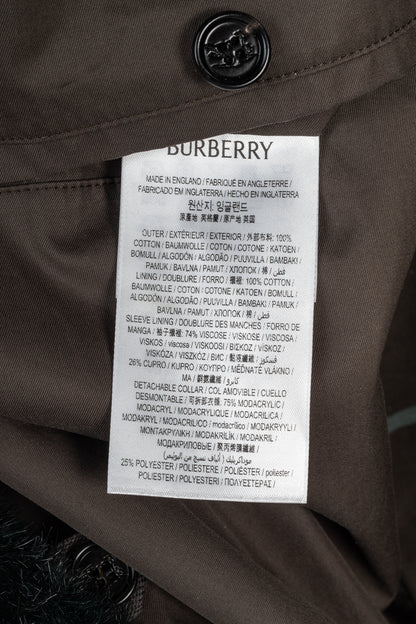 Burberry Kennington 'Otter' Cotton Fur-Trim Long Trench Coat