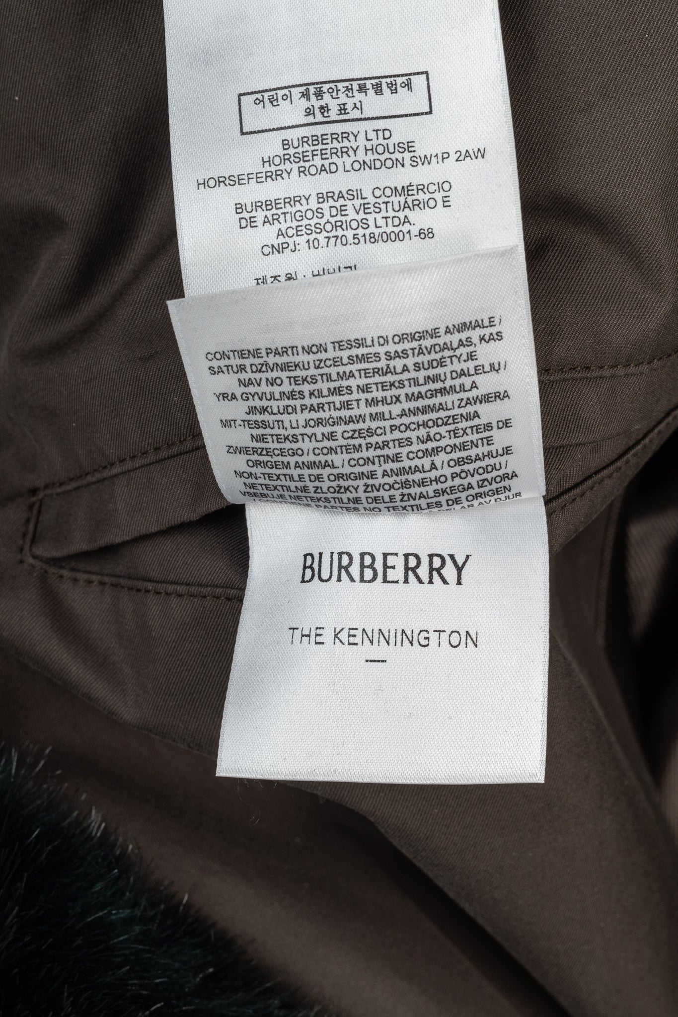 Burberry Kennington 'Otter' Cotton Fur-Trim Long Trench Coat