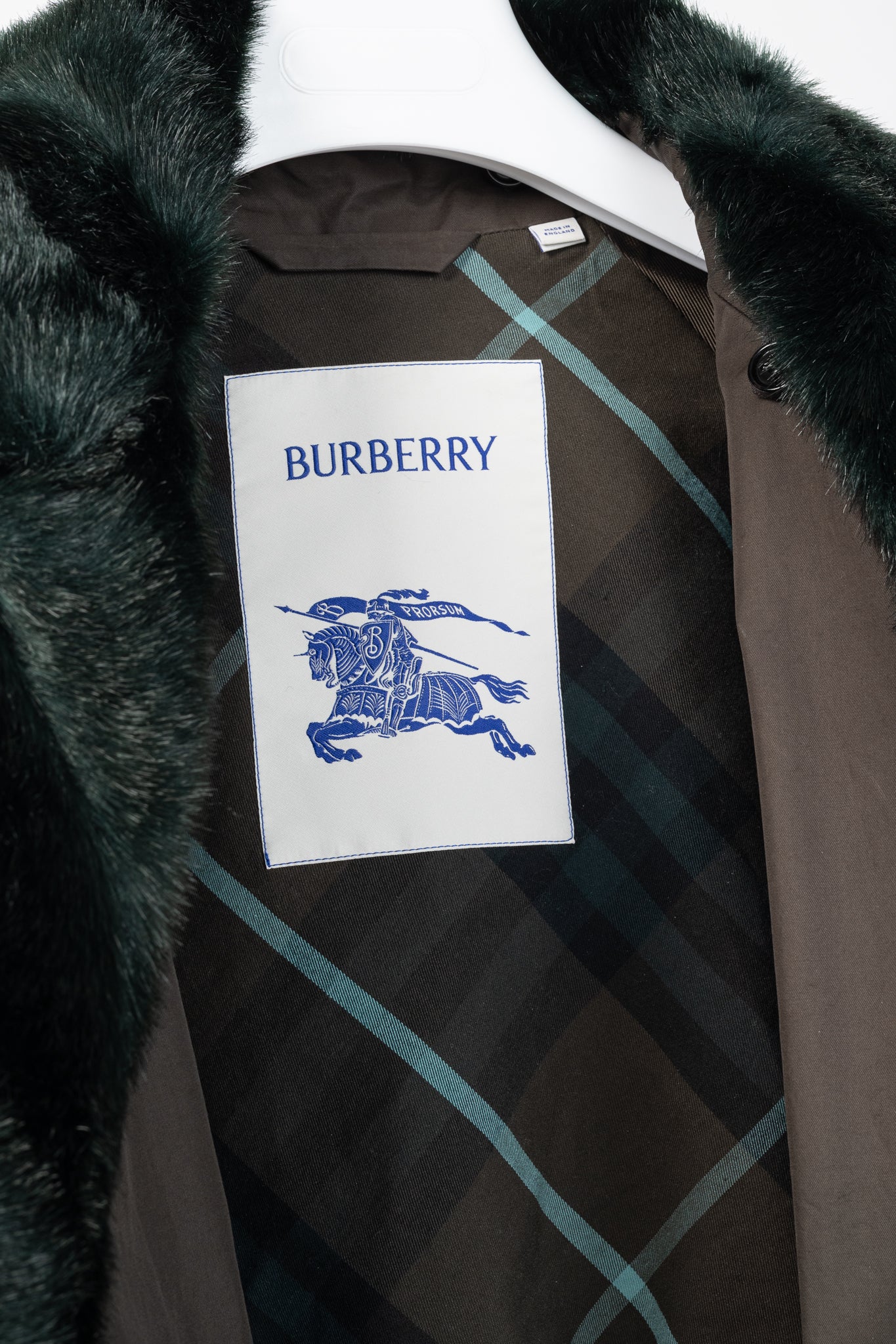 Burberry Kennington 'Otter' Cotton Fur-Trim Long Trench Coat