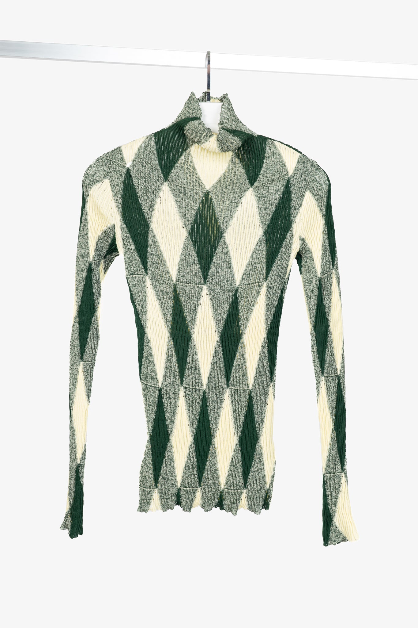 Burberry SS24 Ivy Argyle Cotton & Silk Turtleneck Sweater