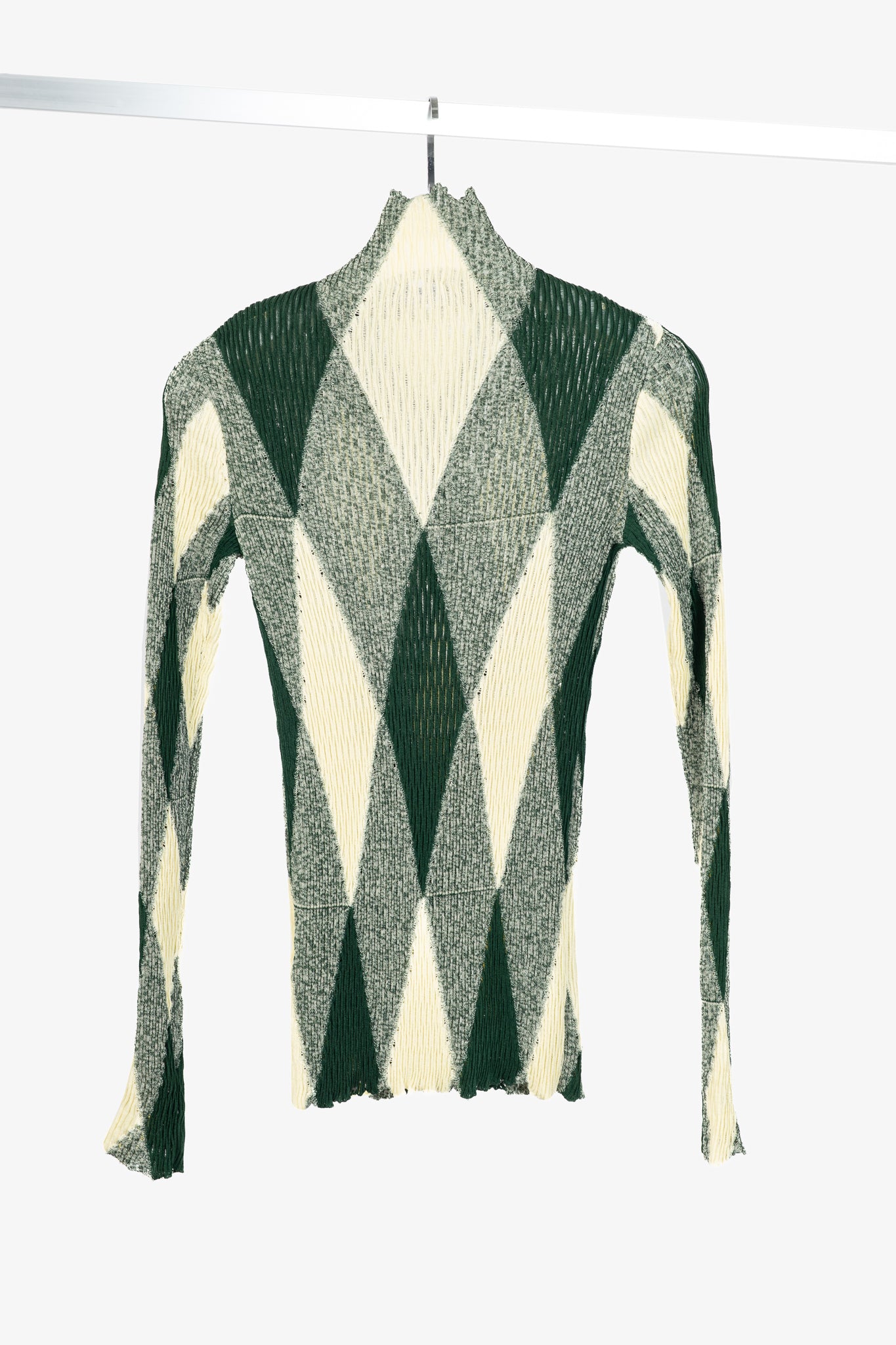 Burberry SS24 Ivy Argyle Cotton & Silk Turtleneck Sweater