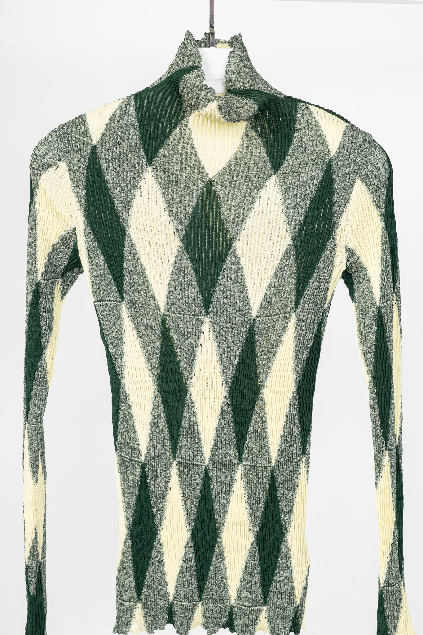 Burberry SS24 Ivy Argyle Cotton & Silk Turtleneck Sweater