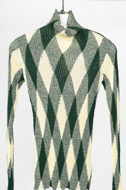 Burberry SS24 Ivy Argyle Cotton & Silk Turtleneck Sweater