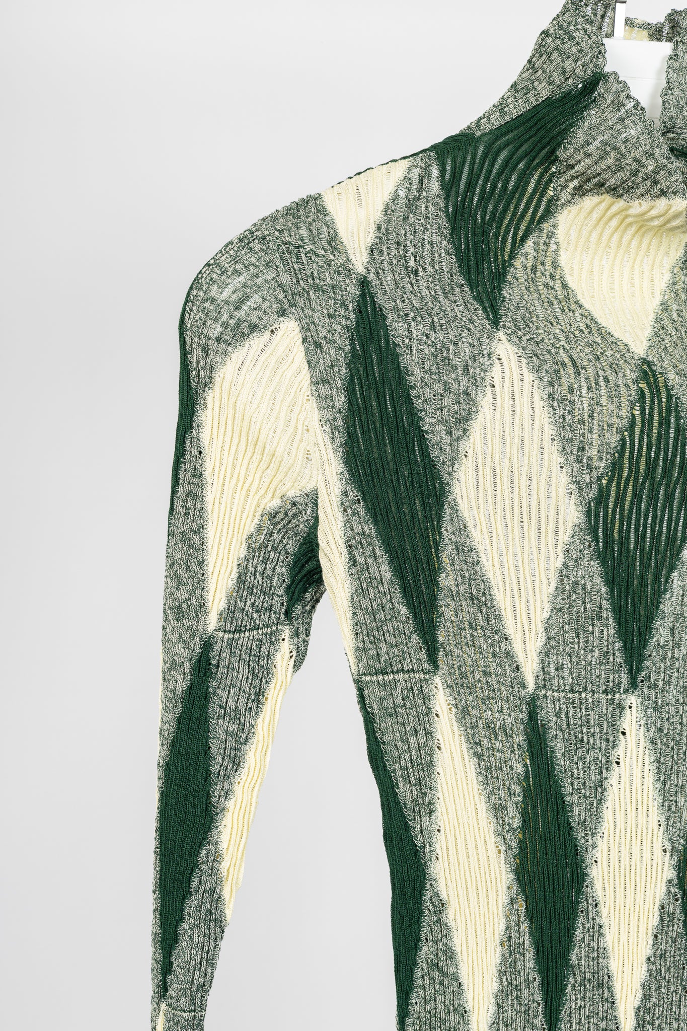 Burberry SS24 Ivy Argyle Cotton & Silk Turtleneck Sweater