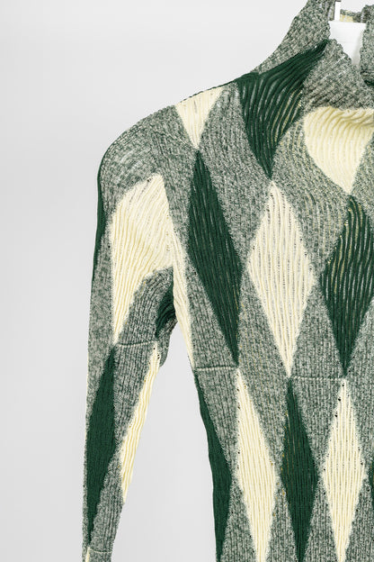 Burberry SS24 Ivy Argyle Cotton & Silk Turtleneck Sweater