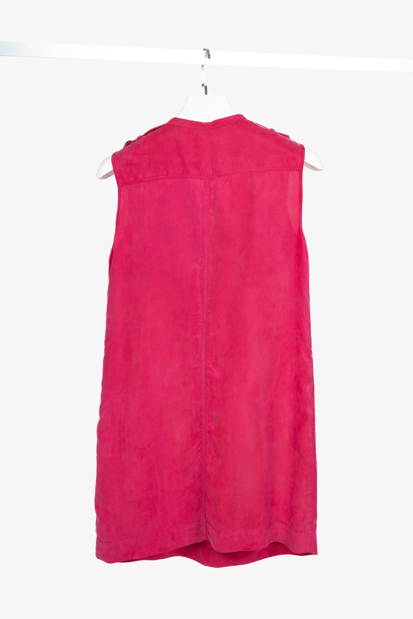 Burberry Pink Zip-Front Pocket Mini Dress