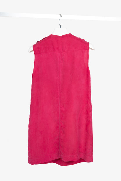 Burberry Pink Zip-Front Pocket Mini Dress