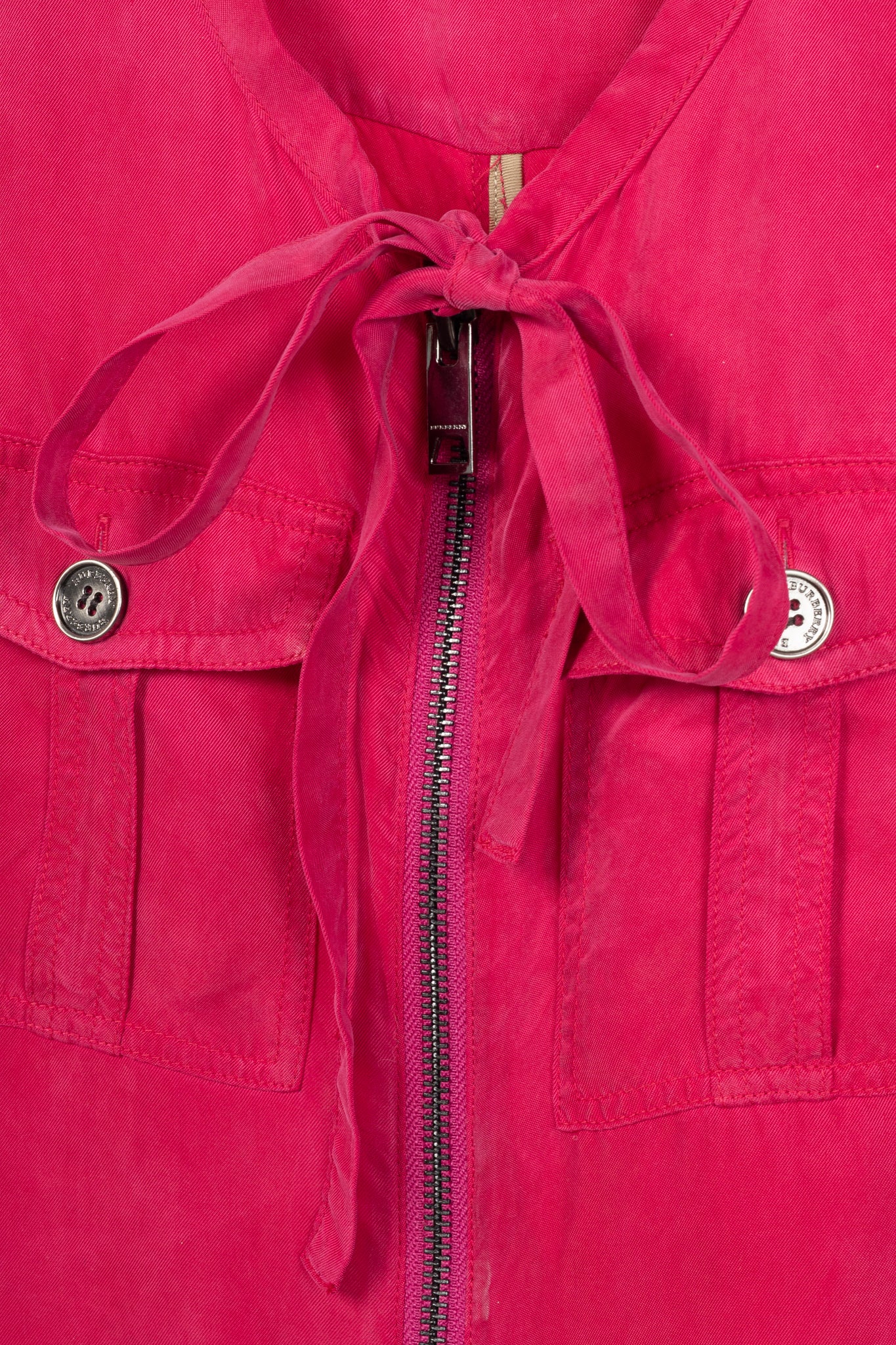 Burberry Pink Zip-Front Pocket Mini Dress