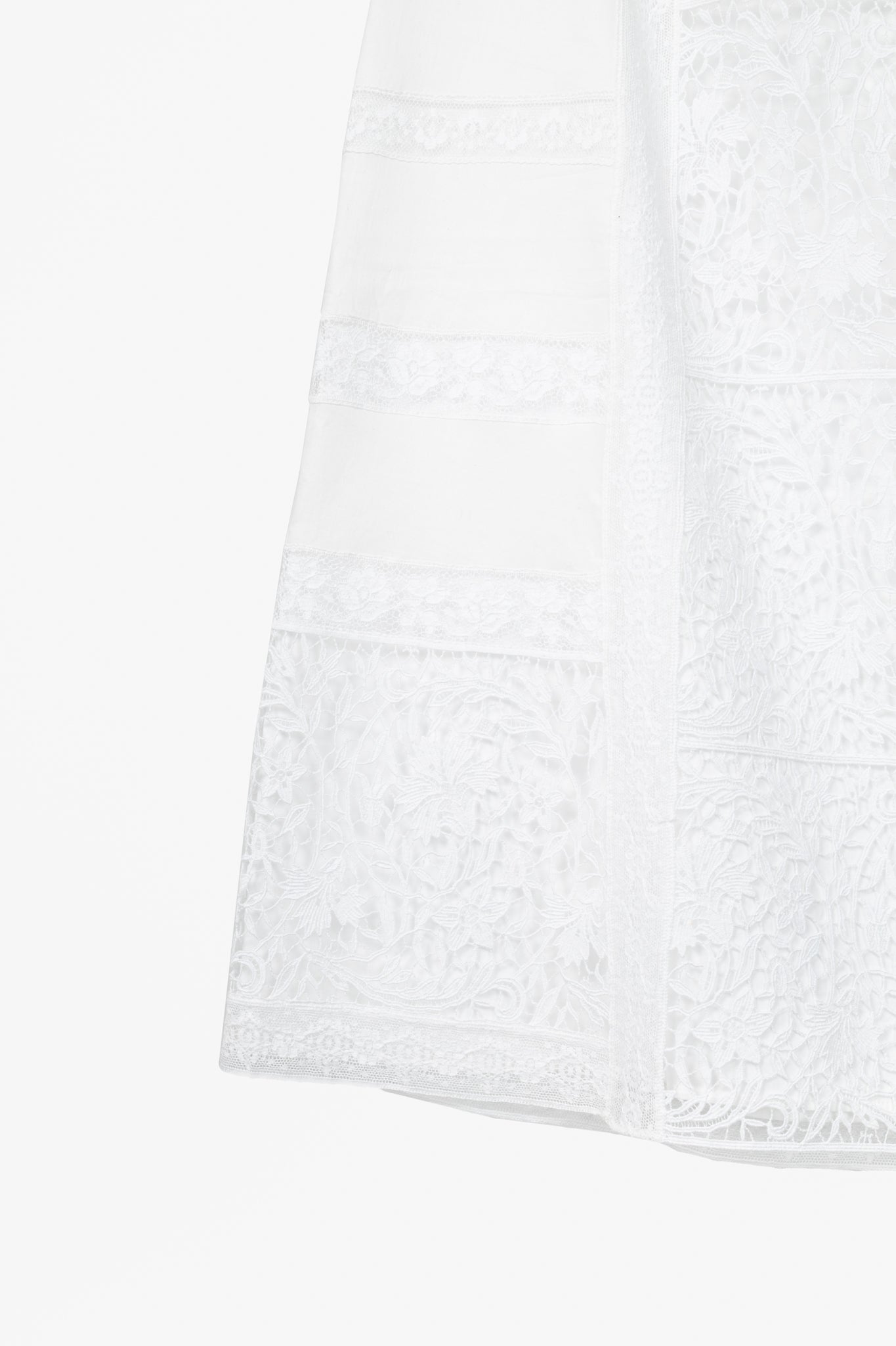 Burberry Drin White Cotton Lace A-Line Skirt