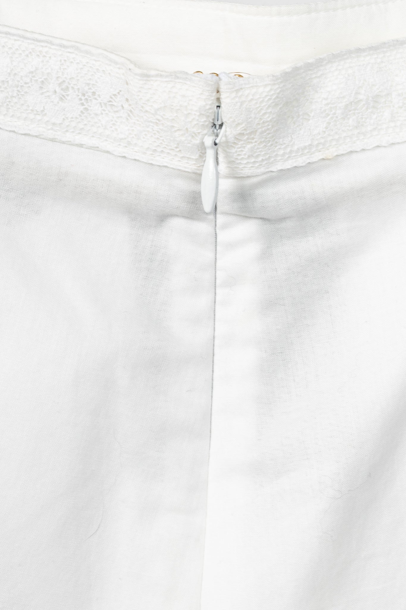 Burberry Drin White Cotton Lace A-Line Skirt