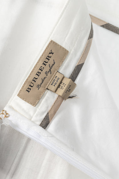Burberry Drin White Cotton Lace A-Line Skirt