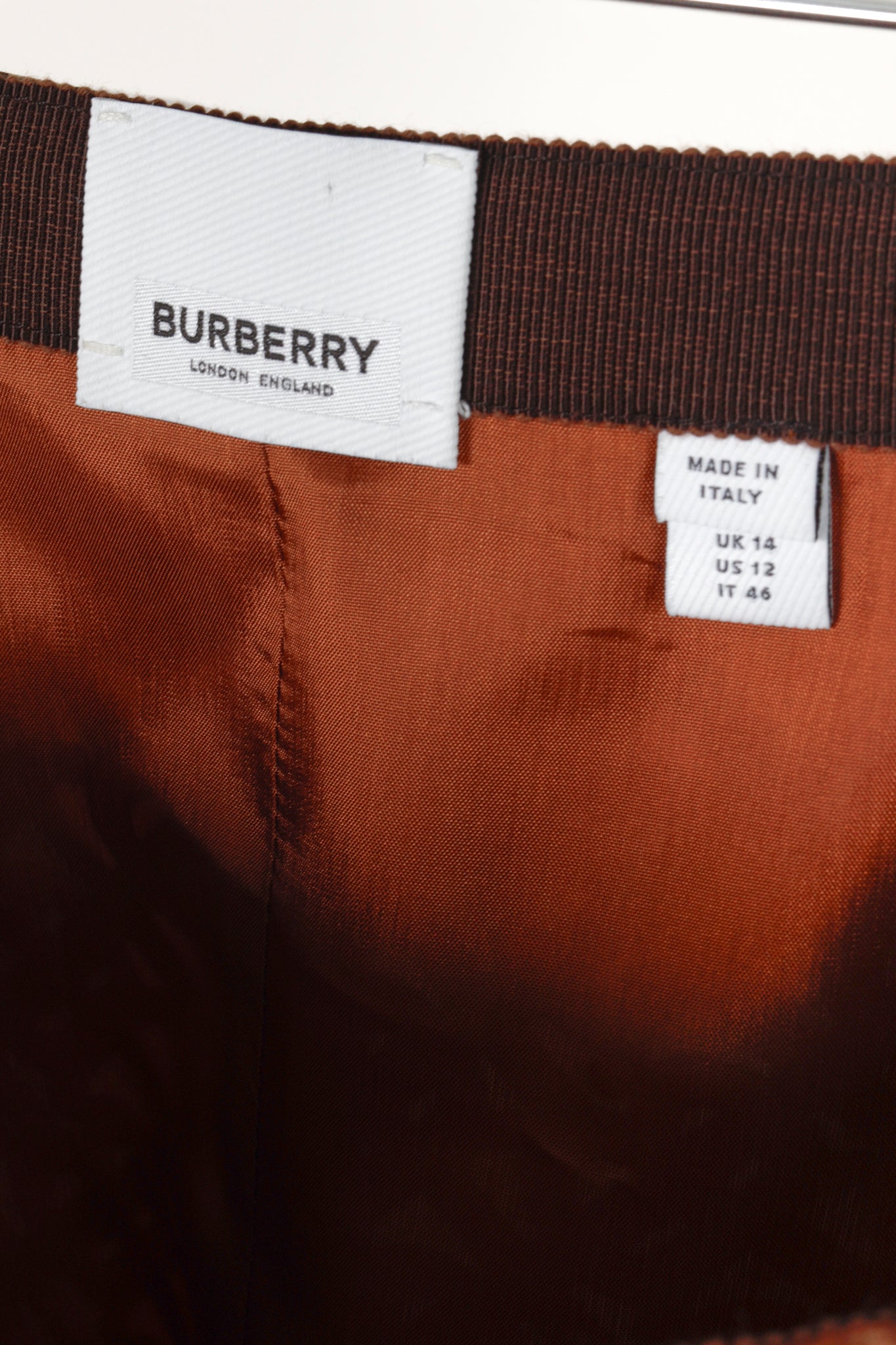 Burberry Brown Logo-Printed Scarf-Detail Midi Skirt