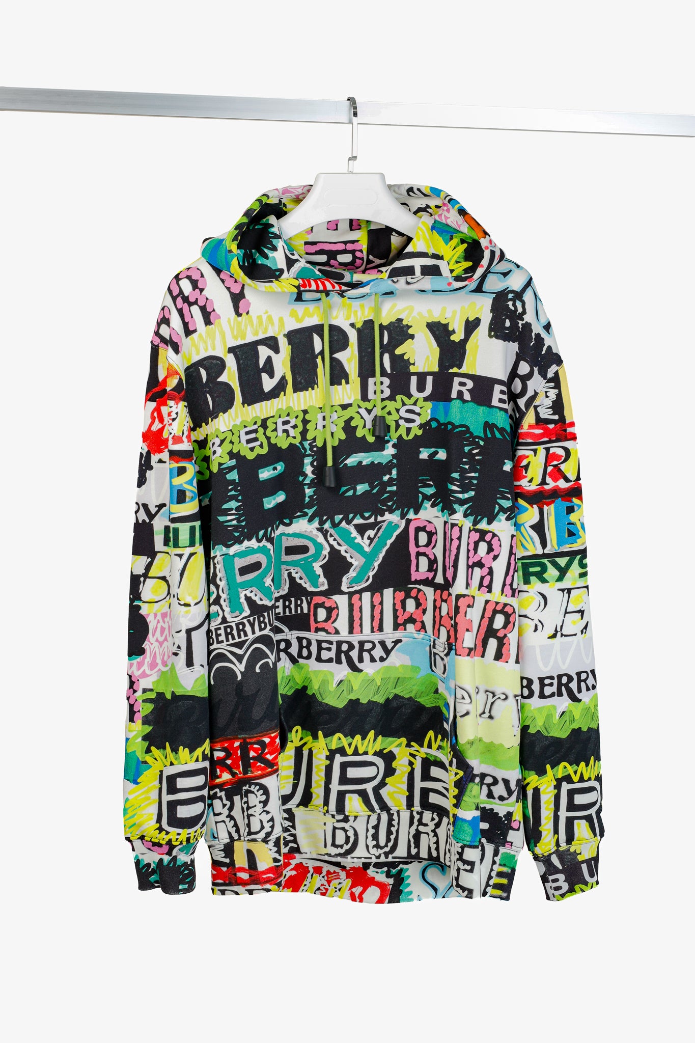Burberry Harrington Bright Green Oversize Pop Graffiti Sweatshirt Hoodie