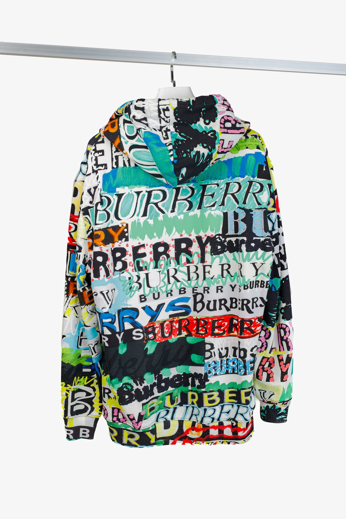 Burberry Harrington Bright Green Oversize Pop Graffiti Sweatshirt Hoodie
