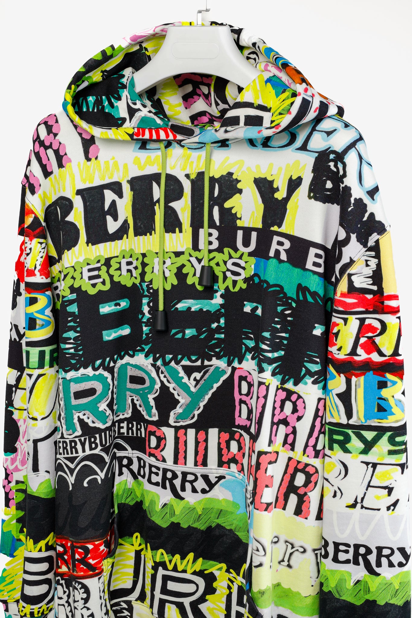 Burberry Harrington Bright Green Oversize Pop Graffiti Sweatshirt Hoodie