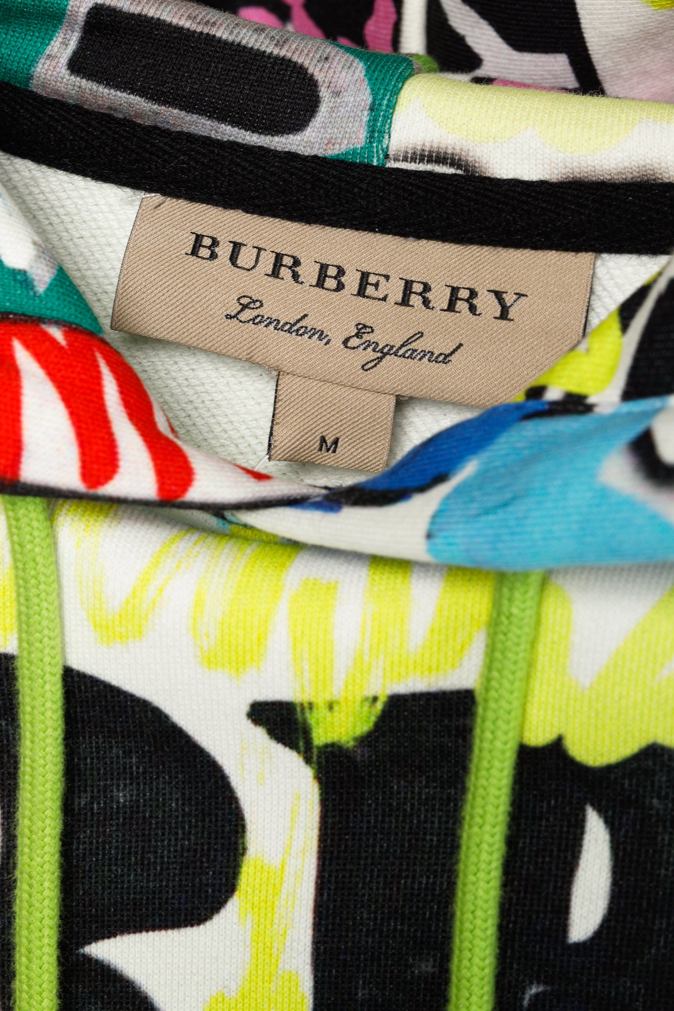 Burberry Harrington Bright Green Oversize Pop Graffiti Sweatshirt Hoodie