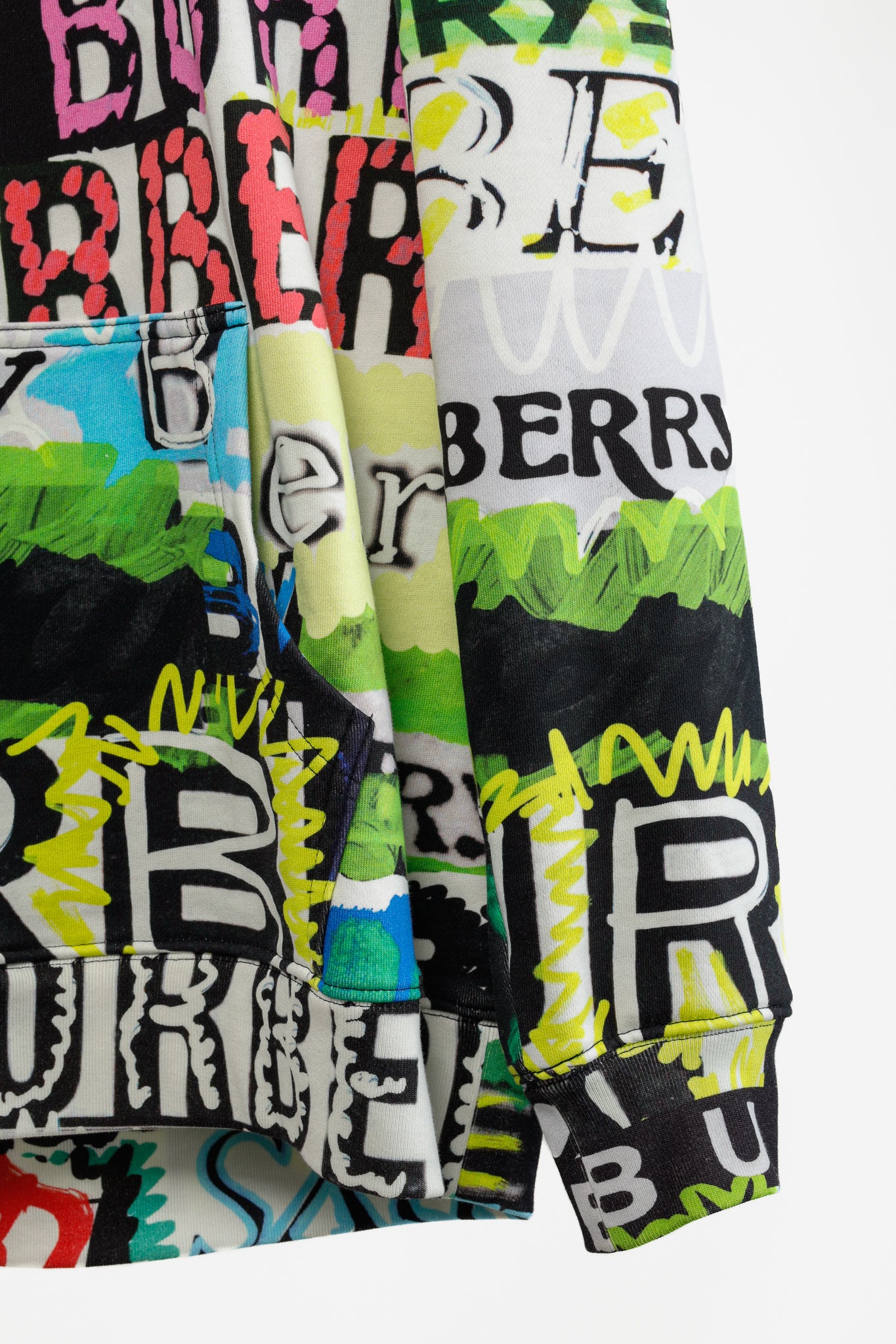 Burberry Harrington Bright Green Oversize Pop Graffiti Sweatshirt Hoodie