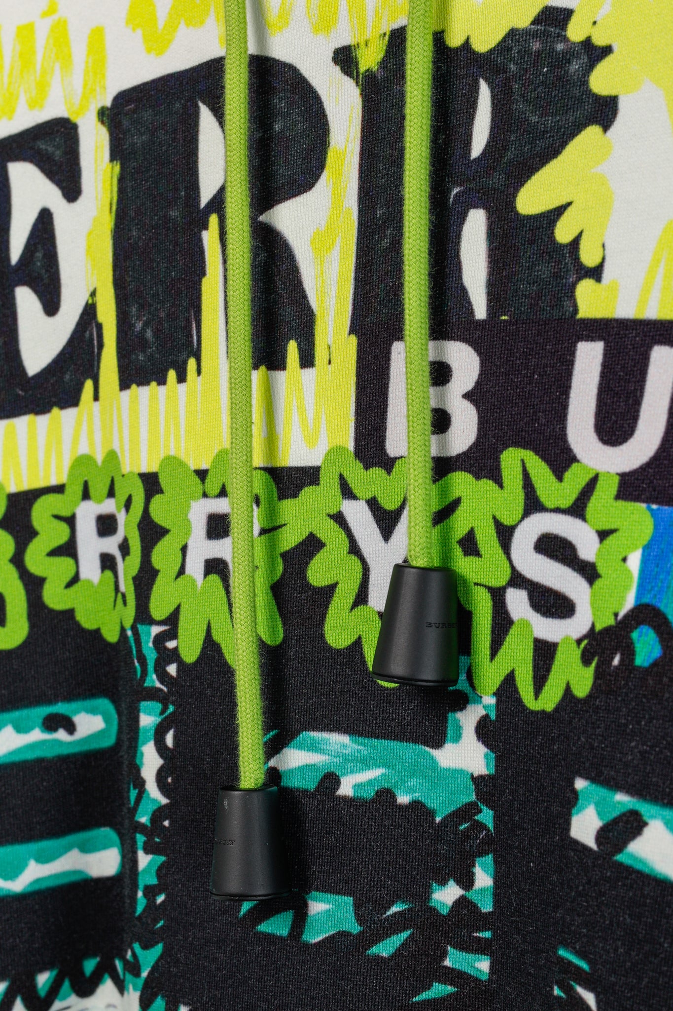 Burberry Harrington Bright Green Oversize Pop Graffiti Sweatshirt Hoodie