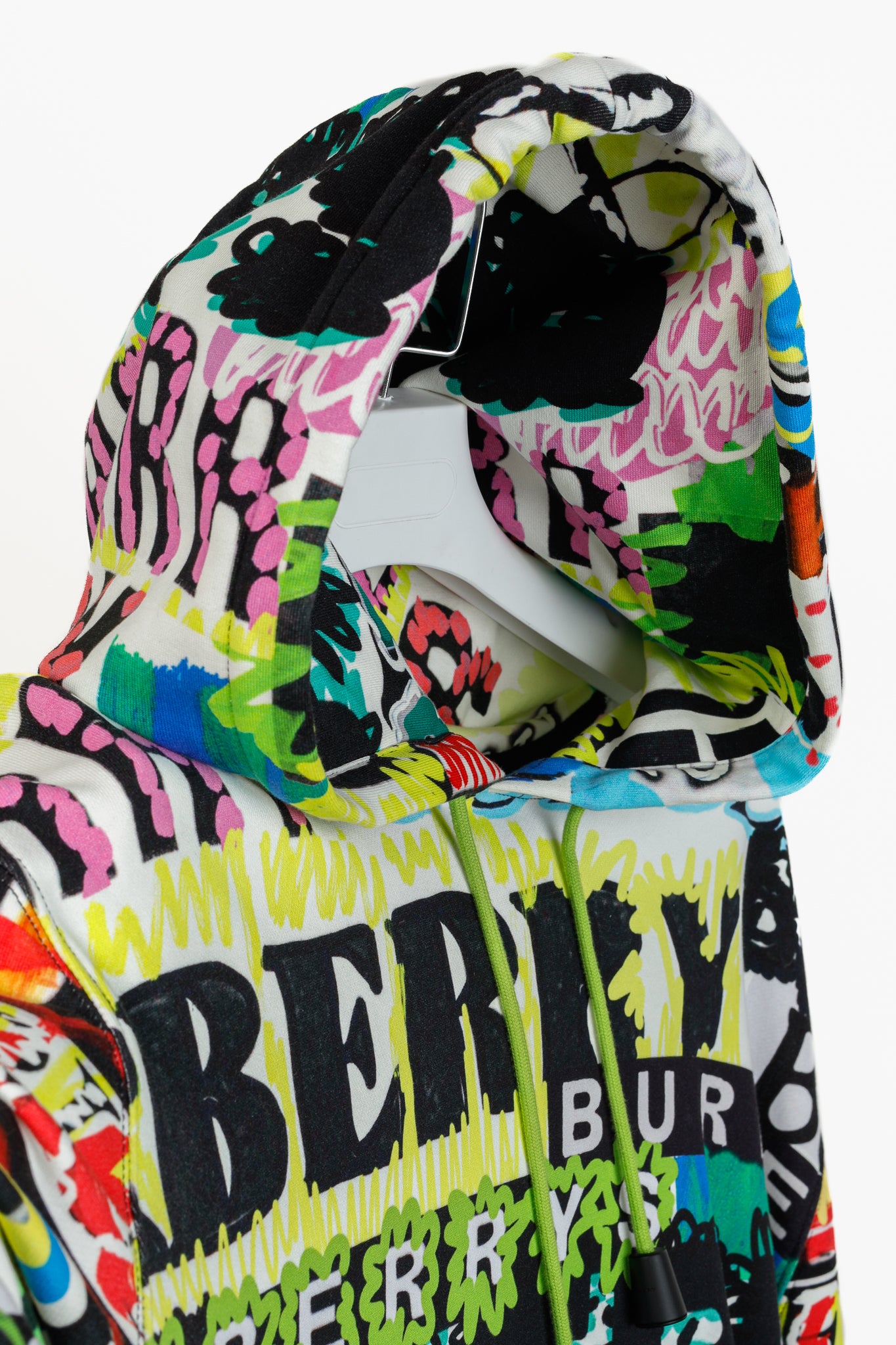 Burberry Harrington Bright Green Oversize Pop Graffiti Sweatshirt Hoodie