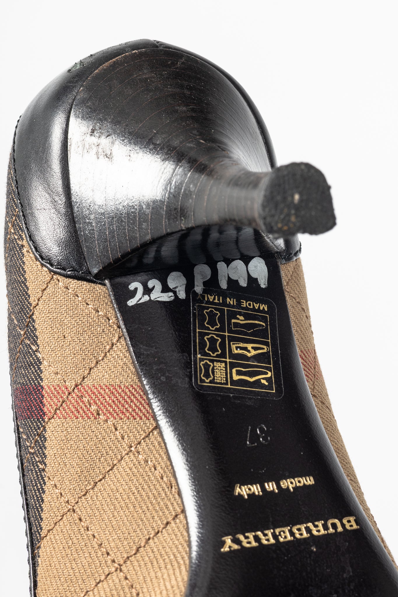 Burberry House Check & Leather Buckle Pumps