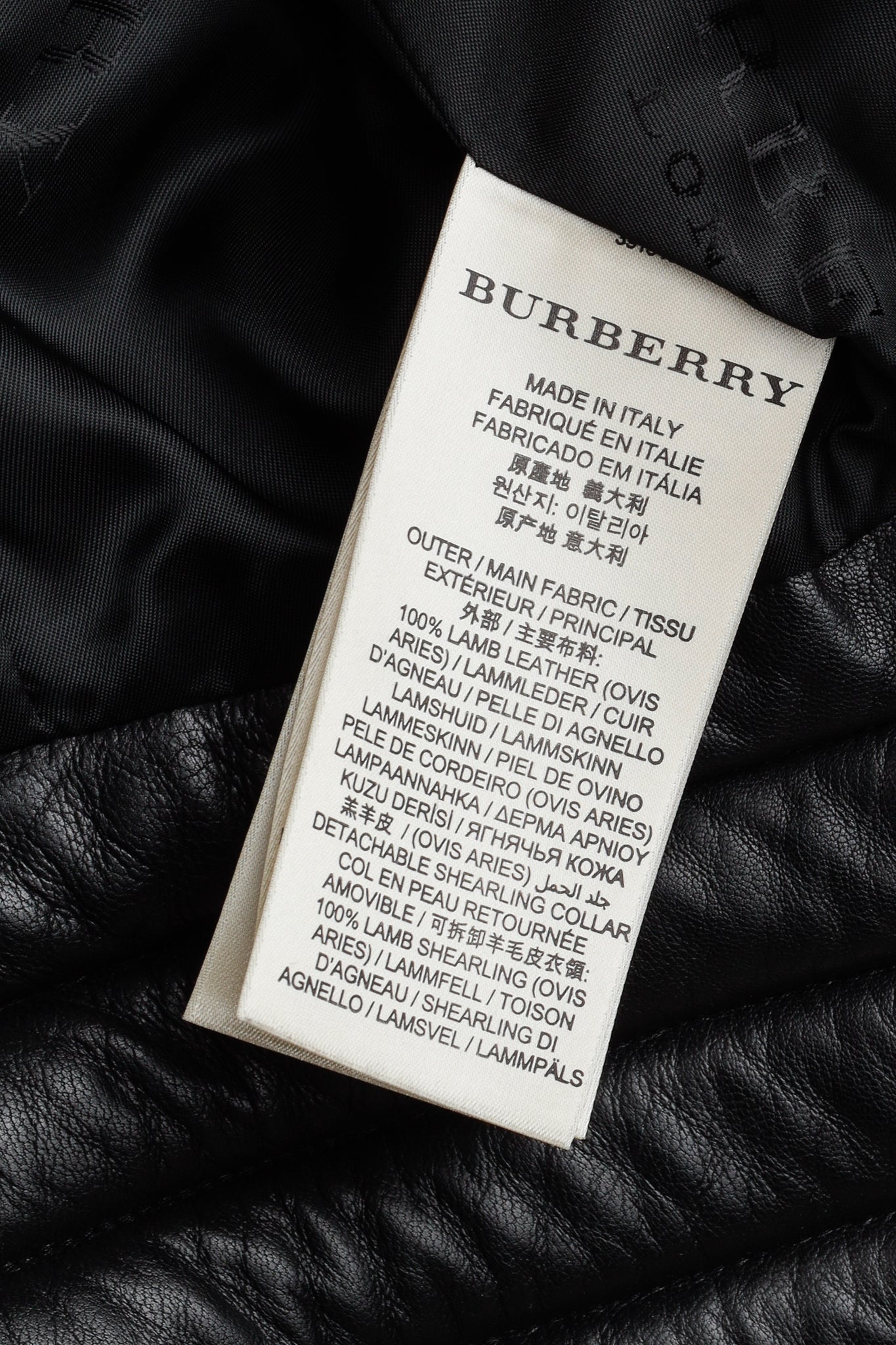 Burberry Oatshire Black Shearling Quilted Leather Moto Jacket