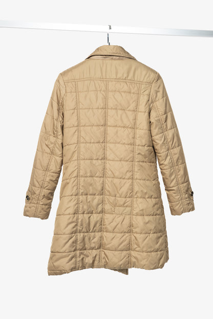 Burberry Brit Gold Quilted-Taffeta Double-Breasted Coat
