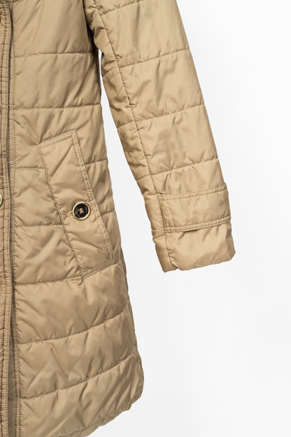 Burberry Brit Gold Quilted-Taffeta Double-Breasted Coat