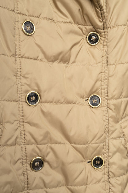 Burberry Brit Gold Quilted-Taffeta Double-Breasted Coat