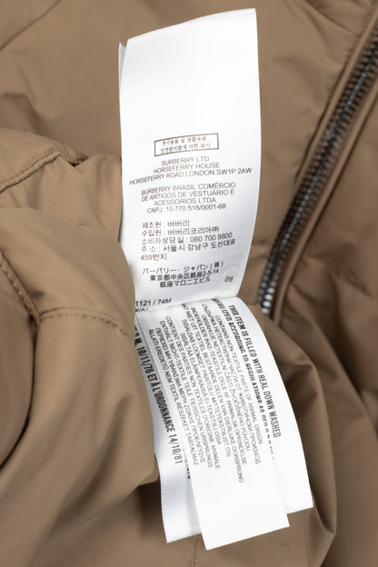 Burberry Iver Reversible Tan Check Down Puffer Jacket
