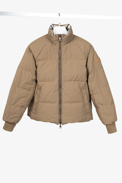 Burberry Iver Reversible Tan Check Down Puffer Jacket