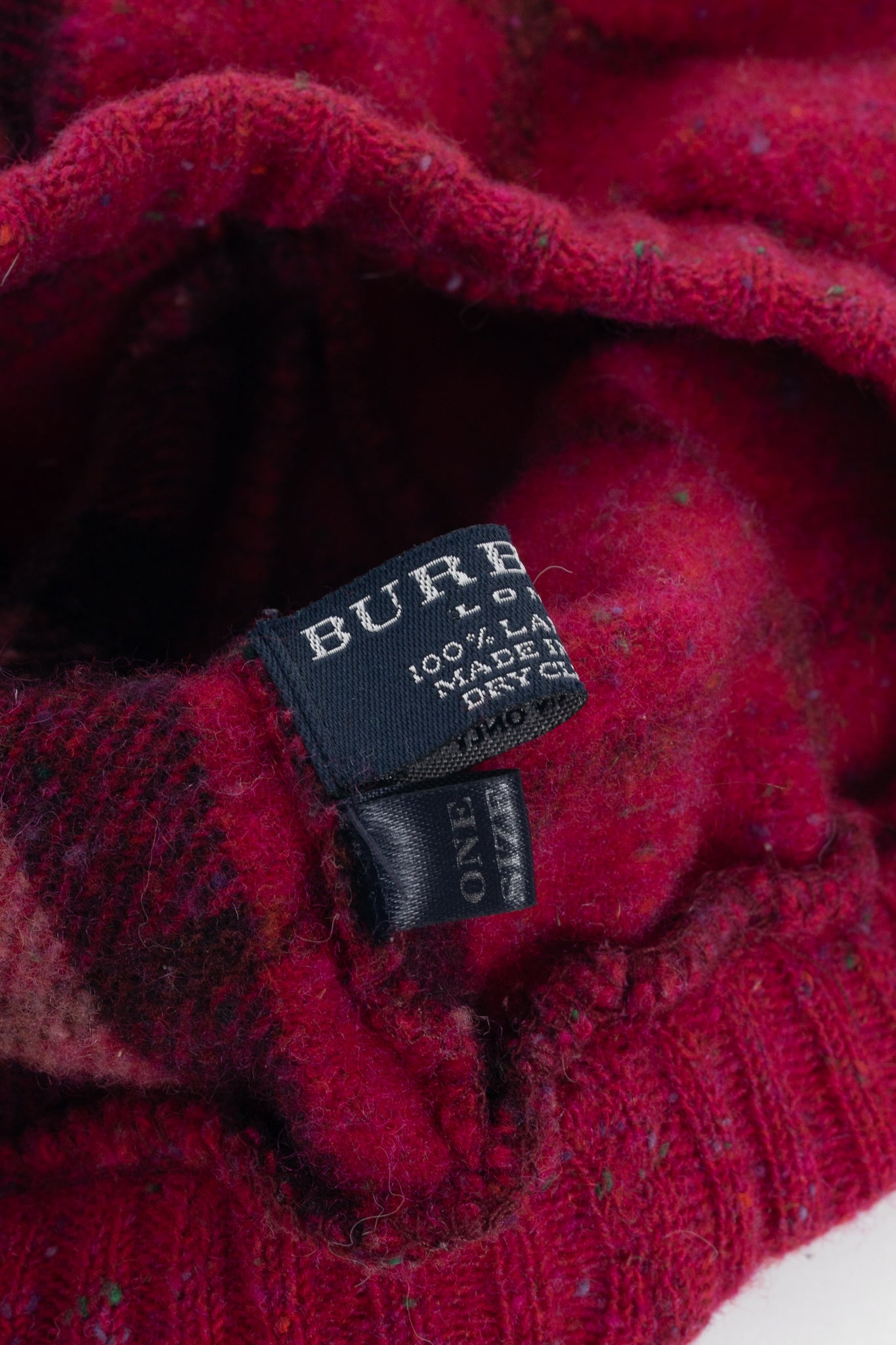 Burberry Pink Speckled-Check Wool Flannel Beret