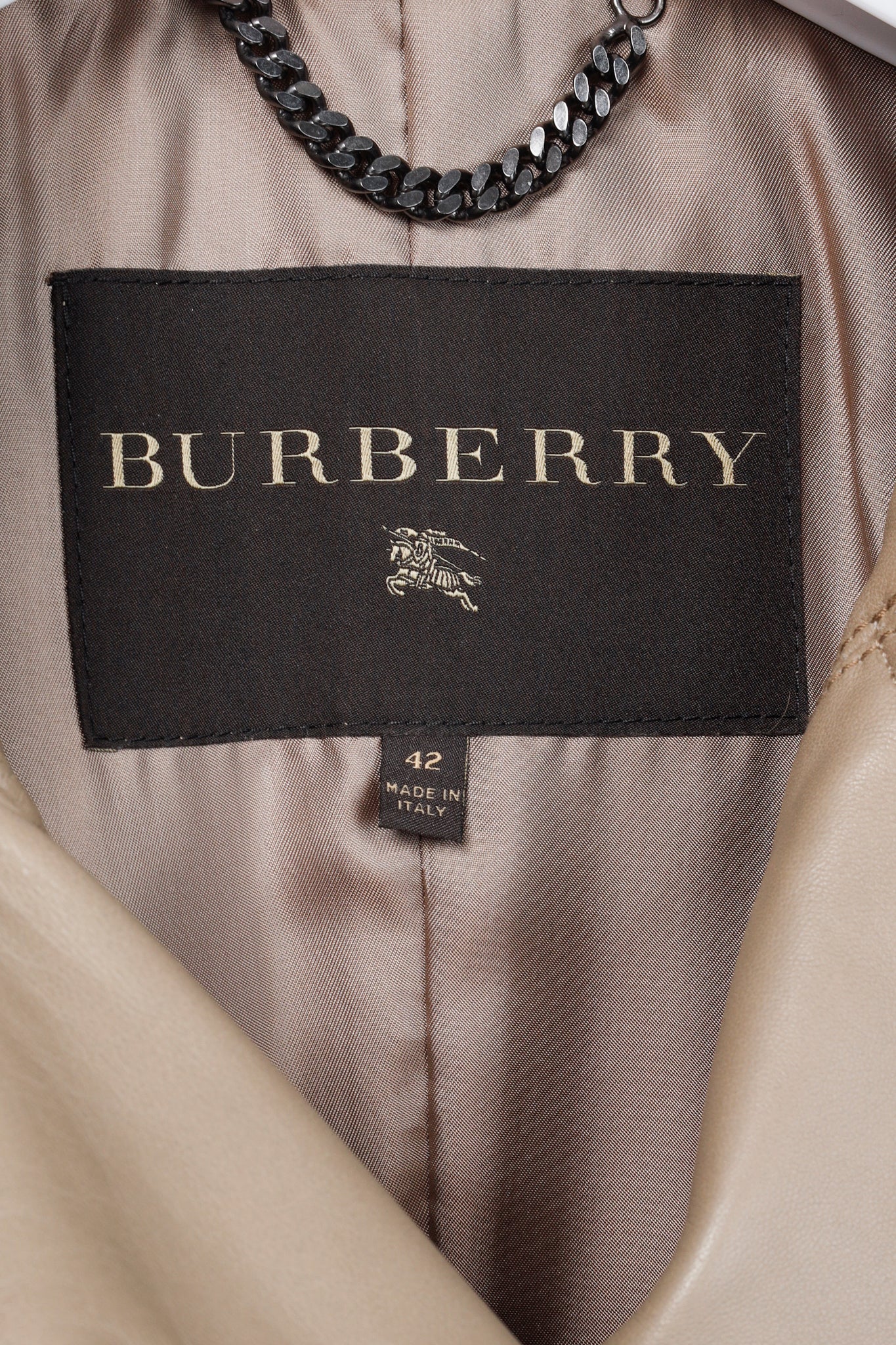 Burberry AW/07 Taupe Grey Brown Leather Moto Trench Coat