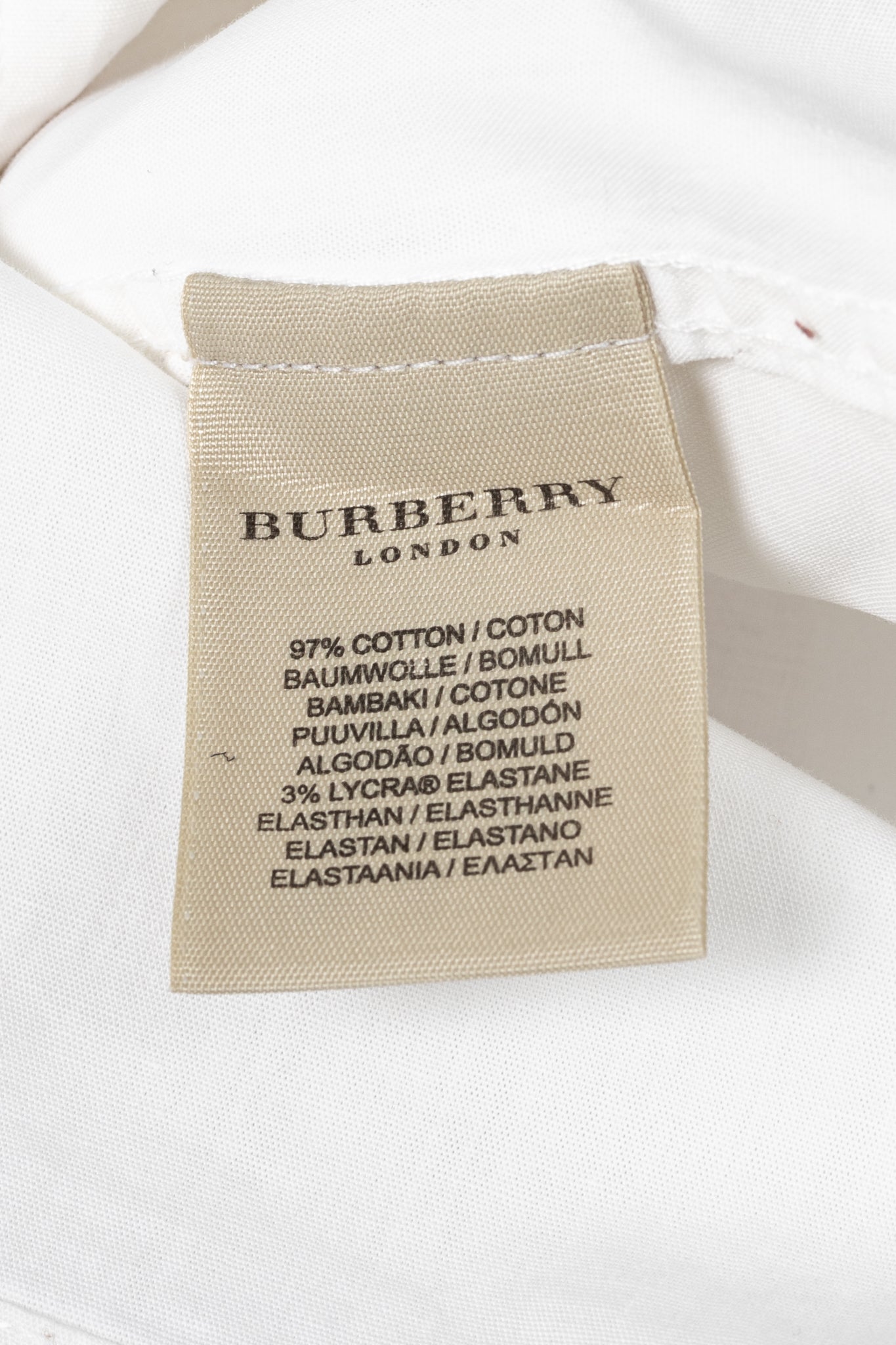 Burberry White Cotton-Poplin Check-Cuff Buttoned Shirt