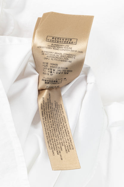 Burberry White Cotton-Poplin Scalloped-Trim Buttoned Shirt