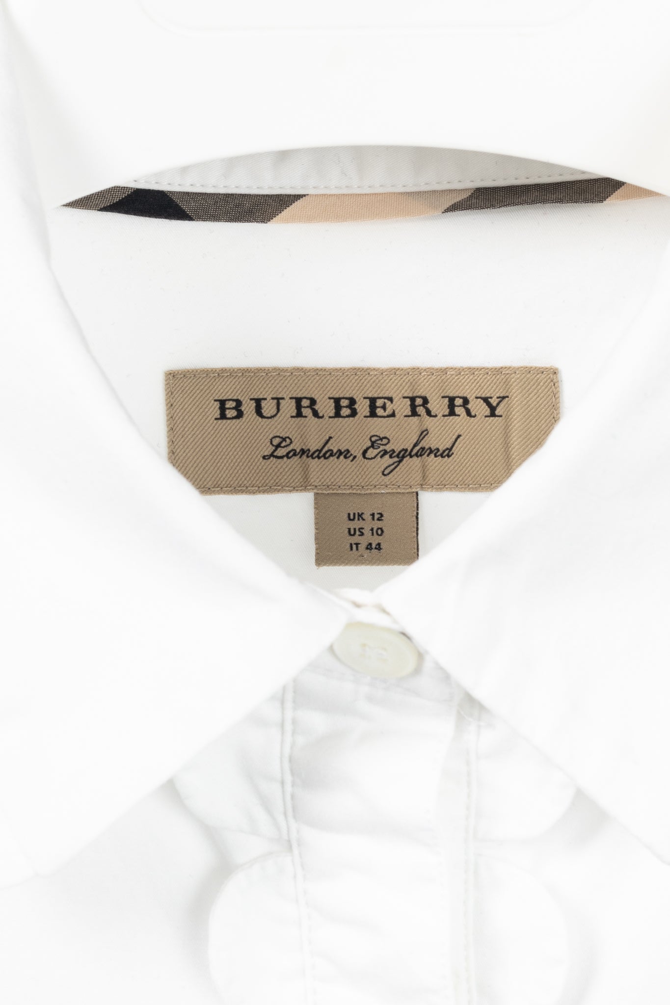 Burberry White Cotton-Poplin Scalloped-Trim Buttoned Shirt