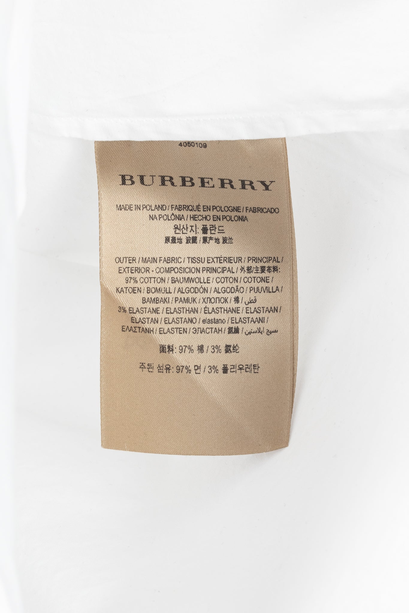 Burberry White Cotton-Poplin Scalloped-Trim Buttoned Shirt
