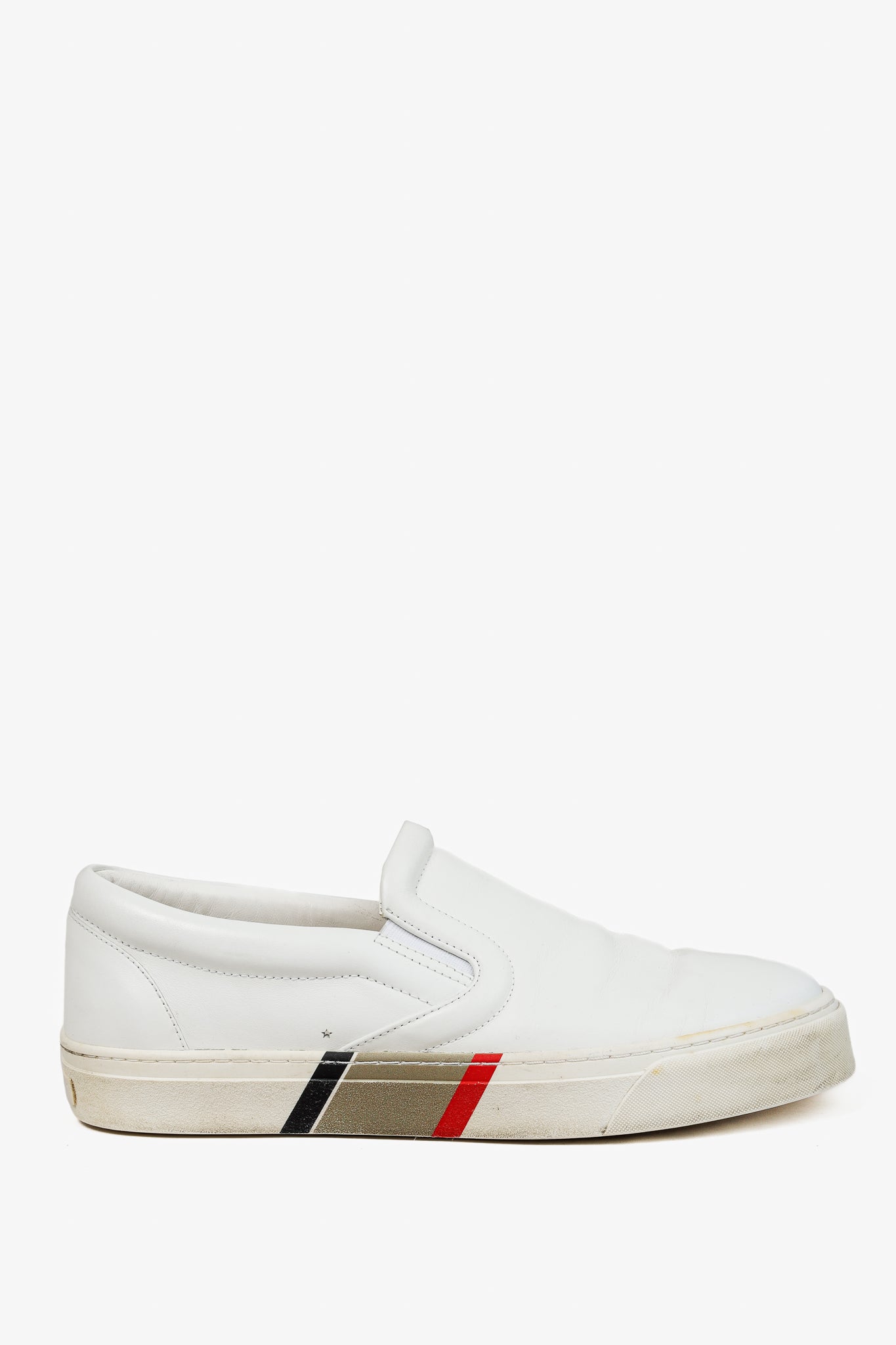 Burberry Men's Thompson White Leather Slip On Shoes