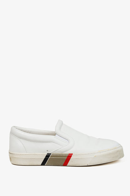 Burberry Men's Thompson White Leather Slip On Shoes