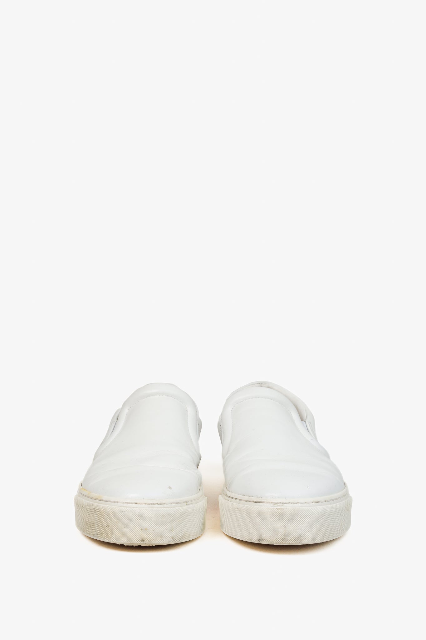 Burberry Men's Thompson White Leather Slip On Shoes