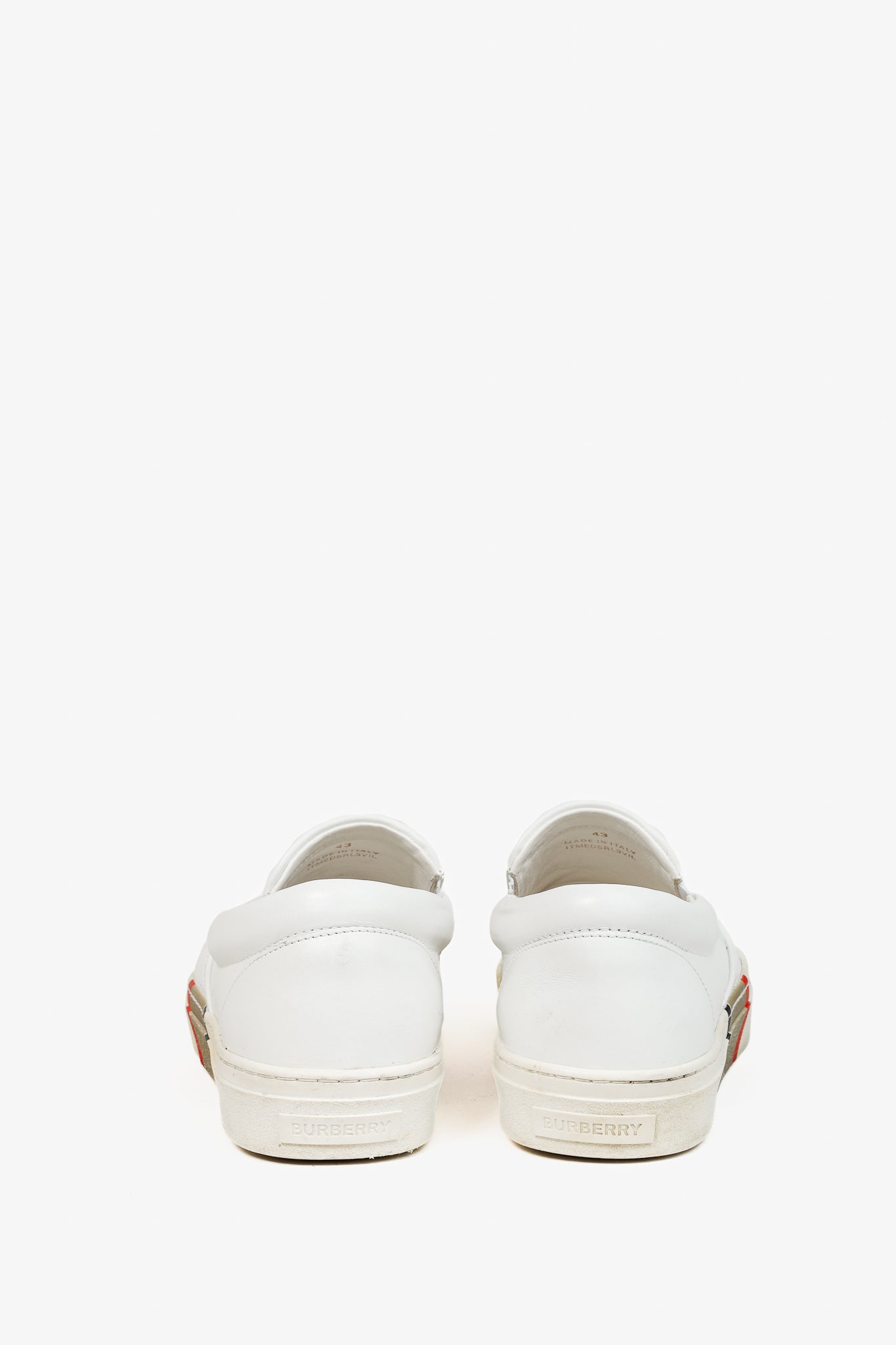 Burberry Men's Thompson White Leather Slip On Shoes