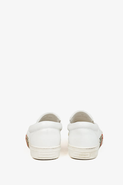 Burberry Men's Thompson White Leather Slip On Shoes
