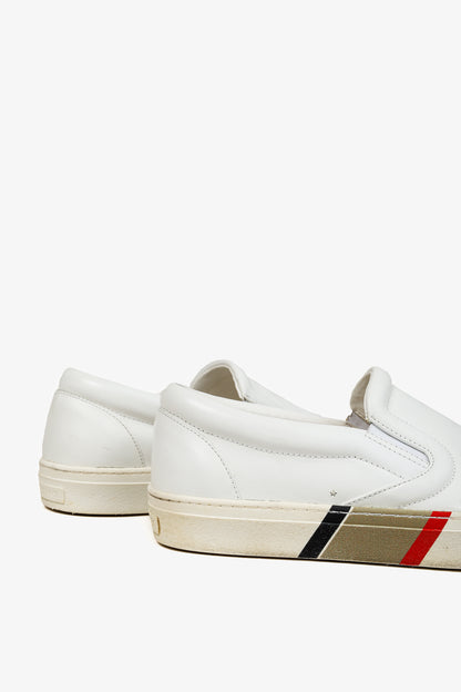 Burberry Men's Thompson White Leather Slip On Shoes