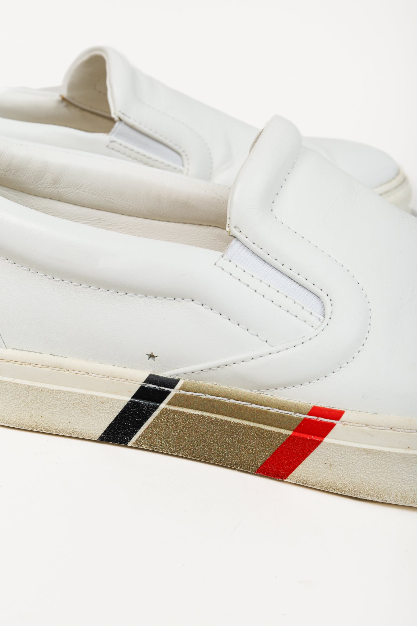 Burberry Men's Thompson White Leather Slip On Shoes