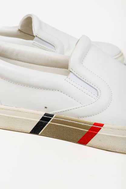Burberry Men's Thompson White Leather Slip On Shoes