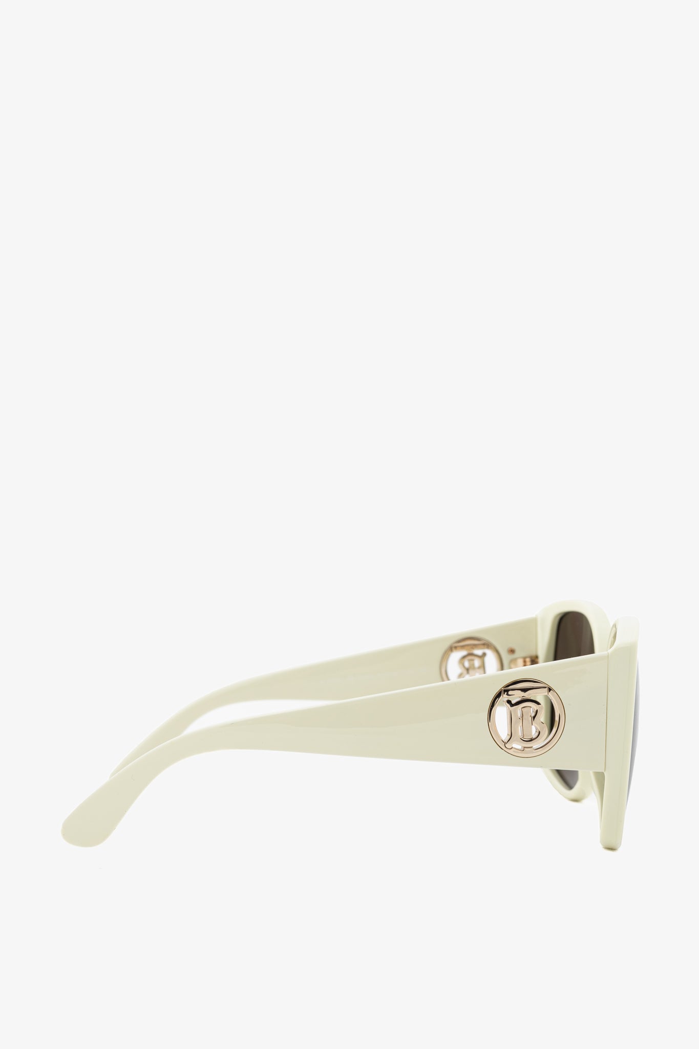 Burberry SS19 Runway BE4920 White Acetate Logo-Temple Oversized Butterfly Frame Sunglasses